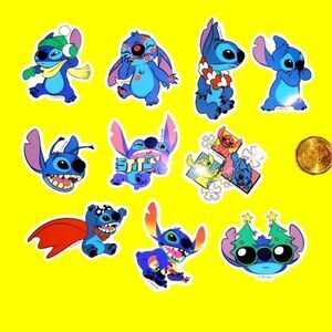 3/$20 Brand New 10x Disney Stitch Waterproof Stickers #1